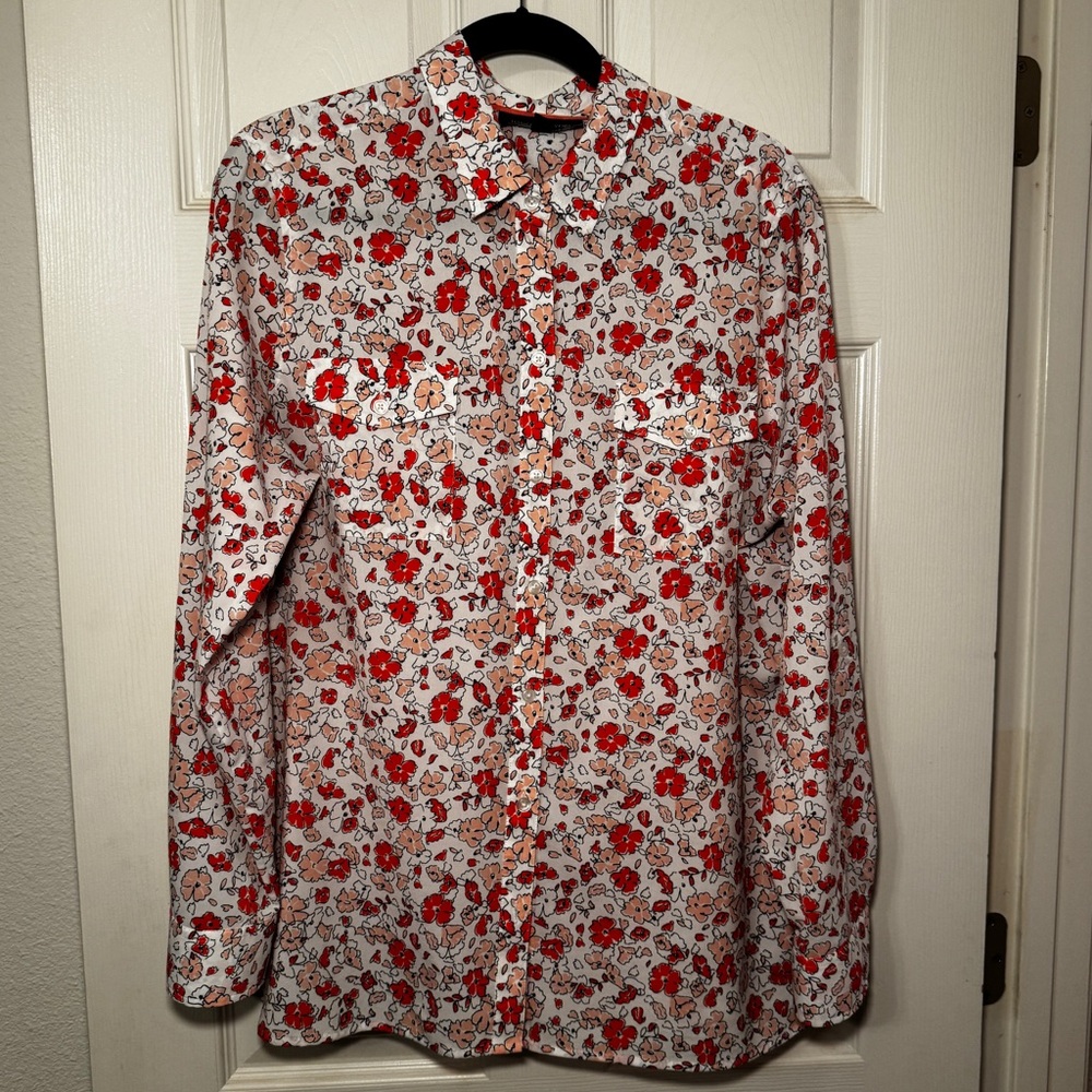 Jones New York Women's XL Floral Button Down Shirt